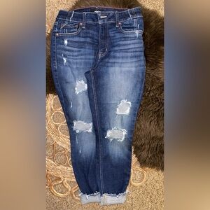 Stylish Distressed Blue Skinny Jeans